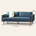 FONDA 3-Seater Fabric Sofa - Dark Blue Modern Couch Living Room Seating