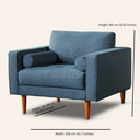 Canapé en tissu FONDA (1 place, bleu foncé) – Fauteuil confortable et élégant
