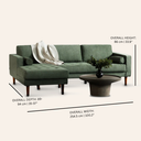 FONDA – Left-Facing Green Fabric Sectional Sofa