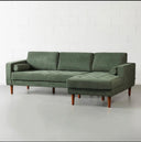 FONDA – RIGHT Facing Green Fabric Sectional Sofa