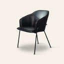 Chaise en cuir GRACE (NOIR)