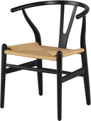 Alban Dining Chair (Black with Beige Seat)