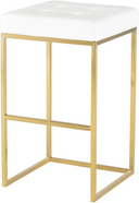 Chi Bar Stool (White with Gold Frame)