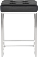 Chi Counter Stool (Black with Silver Frame)