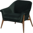 Charlize Occasional Chair (Emerald Green with Walnut Legs)
