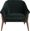 Charlize Occasional Chair (Emerald Green with Walnut Legs)