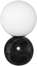 Kiki Table Light Table Lighting (Noir Marble & White Glass Shade)