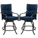 Tabourets de bar/chaises pivotantes hautes pour patio extérieur Housel, chaises pivotantes hautes pour patio (ensemble de 2)