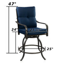 Tabourets de bar/chaises pivotantes hautes pour patio extérieur Housel, chaises pivotantes hautes pour patio (ensemble de 2)