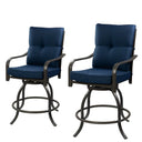 Tabourets de bar/chaises pivotantes hautes pour patio extérieur Housel, chaises pivotantes hautes pour patio (ensemble de 2)