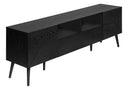 Meuble TV aspect bois noir avec rangement 183 cm (72 po) de long