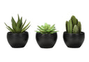 ‍ARTIFICIAL PLANT - 3PCS / 6"H SUCCULENT IN A 3" BLACK POT (100% off)