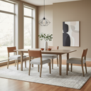 Chaise de salle à manger FERRA en tissu rembourré neutre – Confort élégant pour tous les espaces