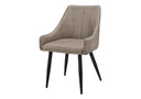 Noa - Chaise de salle à manger en tissu taupe et métal noir