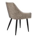 Noa - Chaise de salle à manger en tissu taupe et métal noir