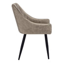 Noa - Chaise de salle à manger en tissu taupe et métal noir