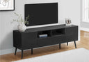 Meuble TV aspect bois noir avec rangement 183 cm (72 po) de long