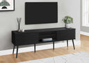 Meuble TV noir à deux portes, 183 cm (72 po) de long 