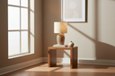 Table Lamp - Natural Rattan Base and Beige Shade
