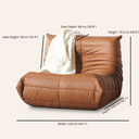 TOGO Brown Vegan Leather Lounge Chair Module