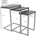 Kendrik - Tables gigognes à plateau en bois massif - Blanc