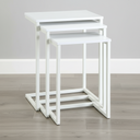 Kendrik - Tables gigognes à plateau en bois massif - Blanc