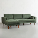 FONDA – Left-Facing Green Fabric Sectional Sofa
