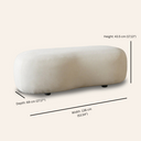 Repose-pieds ottoman MAGNUS (crème) – Design moderne, revêtement souple