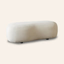 Repose-pieds ottoman MAGNUS (crème) – Design moderne, revêtement souple