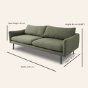 Canapé 3 places en tissu MAPLETON - Vert | Confort moderne et design élégant