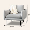 Chaise en tissu MAPLETON (GRIS) – Siège rembourré élégant et confortable