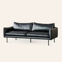 Canapé en cuir MAPLETON (3 places, noir) – Moderne, confortable et durable