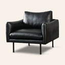 Fauteuil lounge en cuir MAPLETON (NOIR) – Siège élégant et confortable pour la maison ou le bureau
