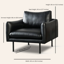 Fauteuil lounge en cuir MAPLETON (NOIR) – Siège élégant et confortable pour la maison ou le bureau