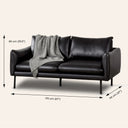 Canapé en cuir MAPLETON (NOIR) – Élégant et confortable