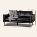 Canapé en cuir MAPLETON (NOIR) – Élégant et confortable