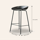 MARIO Plastic Counter Stool - 65cm Height - Black - Durable & Modern