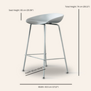 Tabouret de bar MARIO en plastique 65 cm – Gris – Sièges pour îlot de cuisine moderne