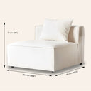 MASON Armless Chair Module - White Modern Modular Lounge Seating