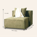 MASON Armless Chair Module (GREEN) – Modern Modular Seating Unit, Stylish & Comfortable