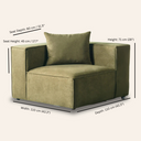 Module d'angle vert MASON – Solution d'assise élégante et durable