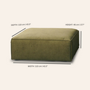 Pouf en tissu vert MASON – Siège ou repose-pieds élégant et polyvalent