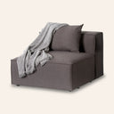 Chaise modulaire sans accoudoirs MASON en tissu gris foncé