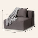 Chaise modulaire sans accoudoirs MASON en tissu gris foncé