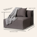 MASON Modular Armless Chair in Dark Grey Fabric
