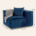 MASON Velvet Blue Fabric Corner Chair Module