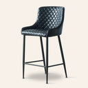 Tabouret de bar MATEO 55 cm en cuir noir – Assise moderne et confortable