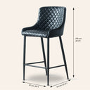 MATEO 55cm Black Leather Bar Stool – Modern & Comfortable Seating