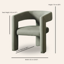 MEZE Fabric Accent Chair – Green Upholstered Armchair for Living Room