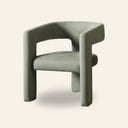 Fauteuil d'appoint en tissu MEZE – Fauteuil rembourré vert pour salon